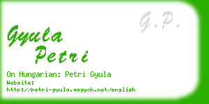 gyula petri business card